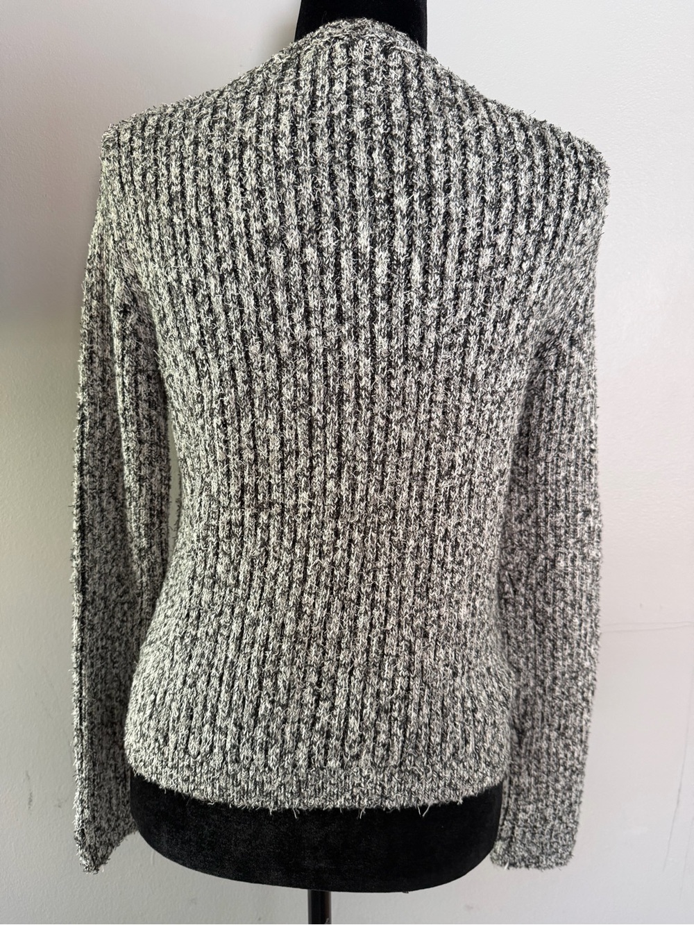Mango‎ Silver-Gray Tweed Open-Front Jacket - Picture 4 of 12